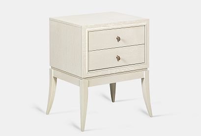 Тумба прикроватная "Коста"; *ММ-350-03; айвори с белой патиной
