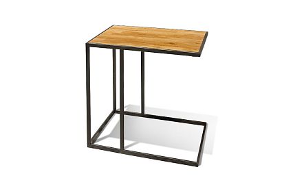 Стол кофейный "Art Collection" приставной; *КМ-009.250; бейц-масло, чёрный металл