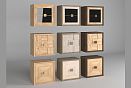 Модуль настенный "Cube Design" 1; фасад "шашки"; *КМ-009.13; левый; серый дуб, белёный дуб