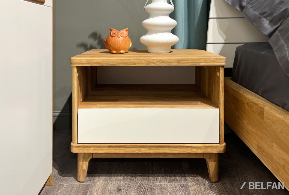 Тумба прикроватная "Wallstreet" (с нишей) массив дуба, МДФ 5