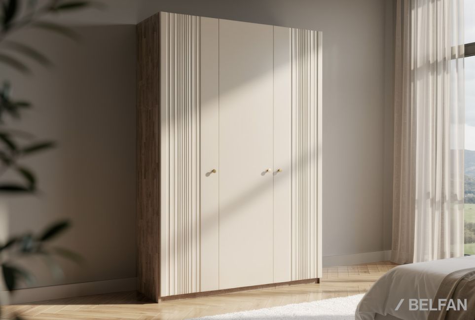 Шкаф для одежды 3-х дверный "Меридиан" (комбинированный) шпон дуба, МДФ 1