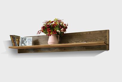 Полка навесная "Irving Design"; графит, бейц-масло