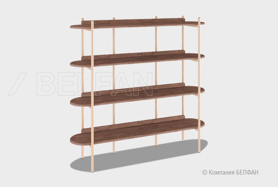 Стеллаж "Меридиан" 4 массив дуба, металл 1