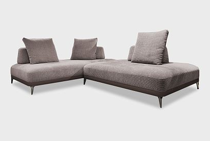 "Infiniti" диван модульный; нераскл.; 13+15; хром темный; Noble 230+Unica Brown (гр. 3/СМ)