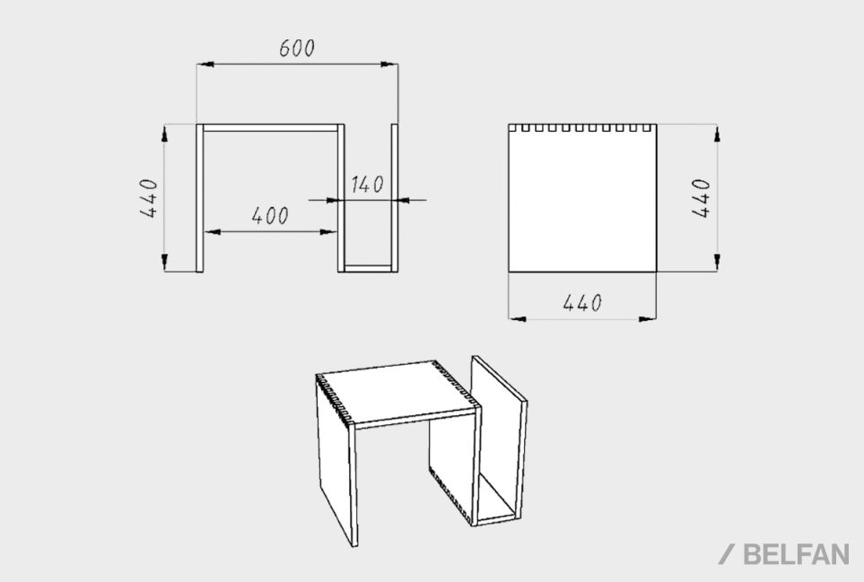 Стол приставной "Art Collection" (фигурный) массив дуба 3