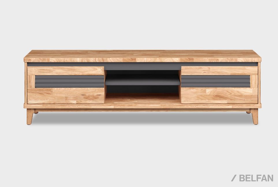 Тумба под ТВ "Wallstreet" 170 (с нишей) массив дуба, МДФ 1