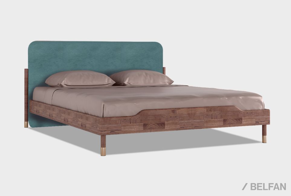 Кровать "Меридиан" (мягкое изголовье) массив дуба 1