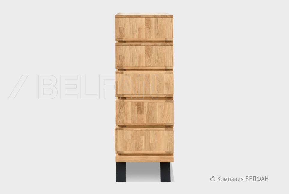 Комод высокий "Etna" с декором (фигурный) массив дуба, металл 4