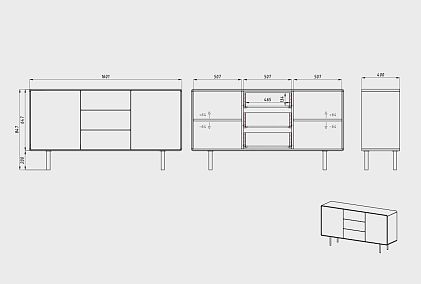 Тумба "Норман" 3 (с ящиками)