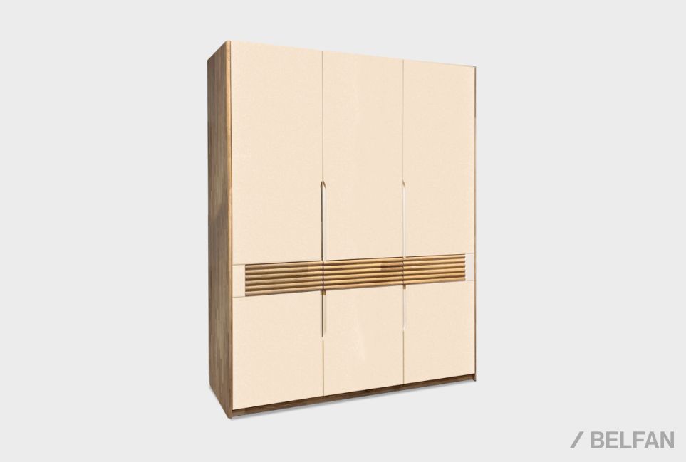 Шкаф для одежды 3-х дверный "Wallstreet" массив дуба, МДФ 1