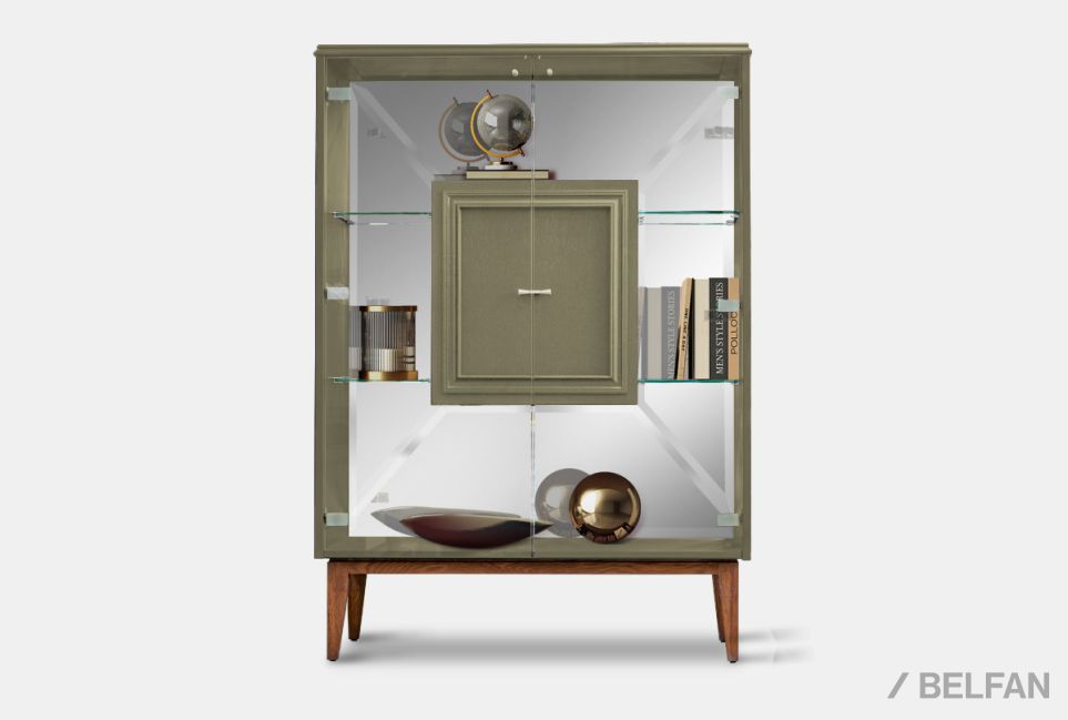 Тумба высокая "Сакраменто" (стекло) массив и шпон дуба, МДФ 1