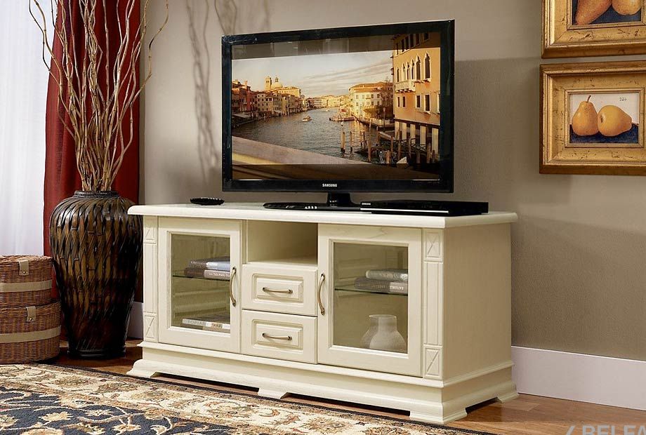 Тумба под ТВ "Верди Люкс ТВ2" массив и шпон дуба 3