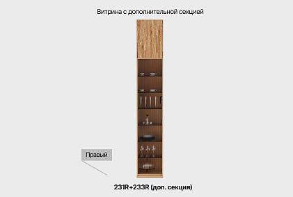 Витрина 1-но дверная "Уоллстрит" (правая)