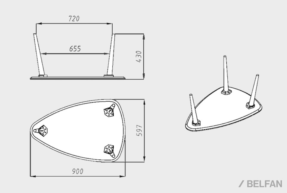 Стол журнальный "Art Collection" 90 (капля) массив дуба 2