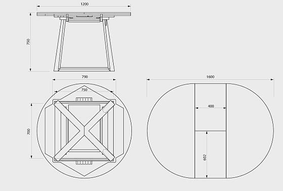 Стол обеденный "Мидгард" (раскладной) массив дуба 4