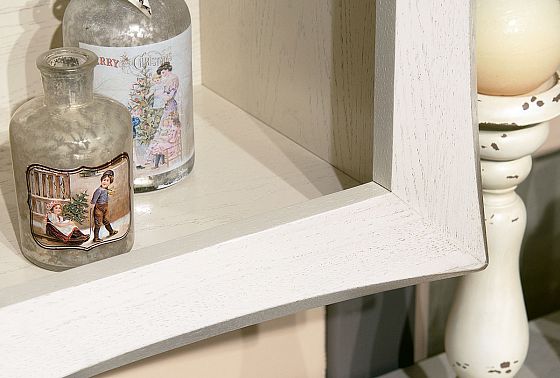 Шкаф навесной открытый "Трио" массив и шпон дуба 6