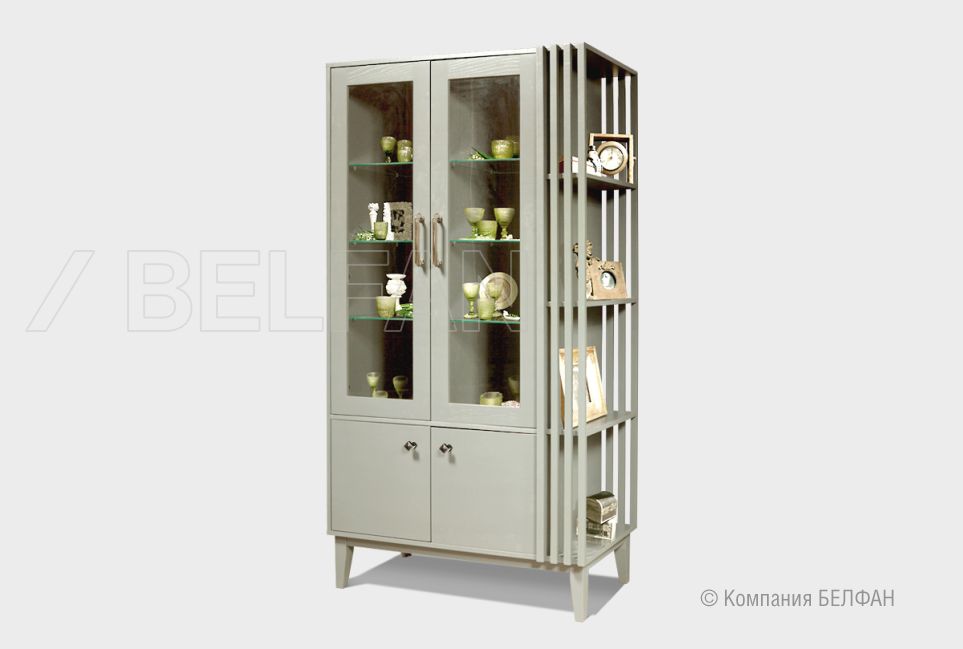 Витрина 4-х дв. "Chicago" (правая) массив и шпон дуба 1