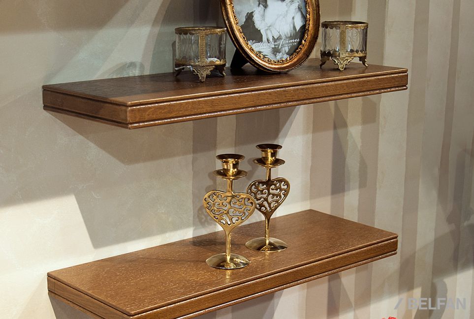 Полка навесная "Тэфи" массив и шпон дуба 3