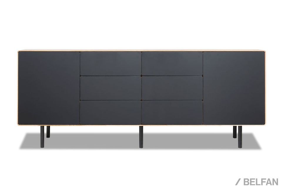 Тумба "Norman" 4 (с ящиками) массив дуба, МДФ, металл 5