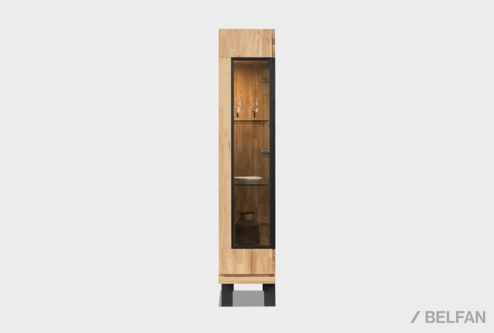 Витрина 1-но дверная "Etna" (левая) массив дуба, металл 6