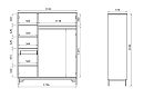 Шкаф для одежды 3-х дв. "Cube Design"; *КМ-009.303; графит, бейц-масло