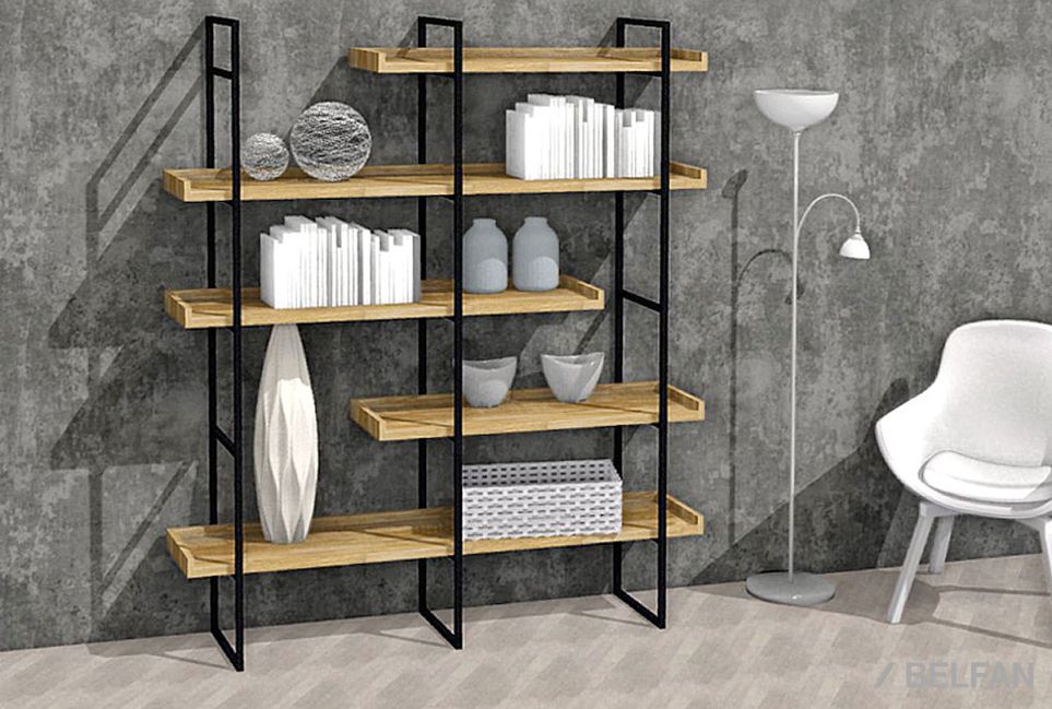Стеллаж "Art Collection" 453 массив дуба, металл 6