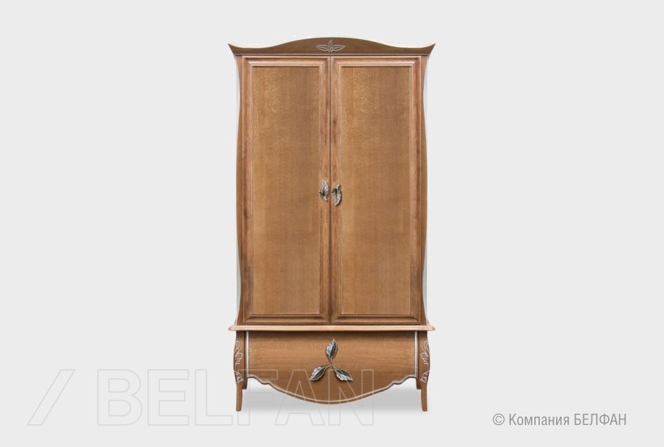 Шкаф для одежды 2-х дв. "Трио" массив и шпон дуба 1