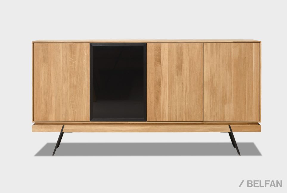 Тумба "Этна" массив дуба, металл 1