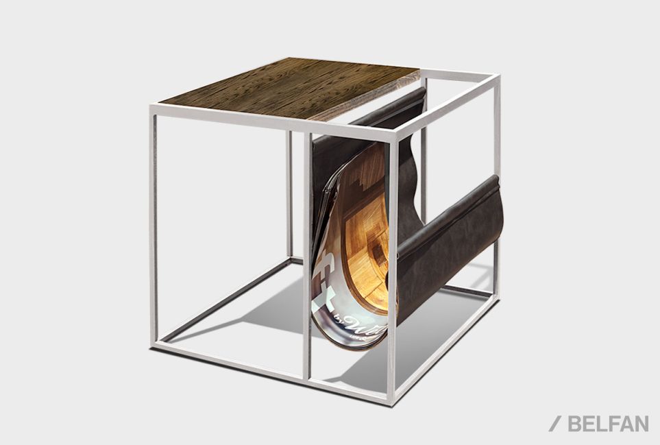 Стол журнальный "Art Collection" c газетницей массив дуба 1