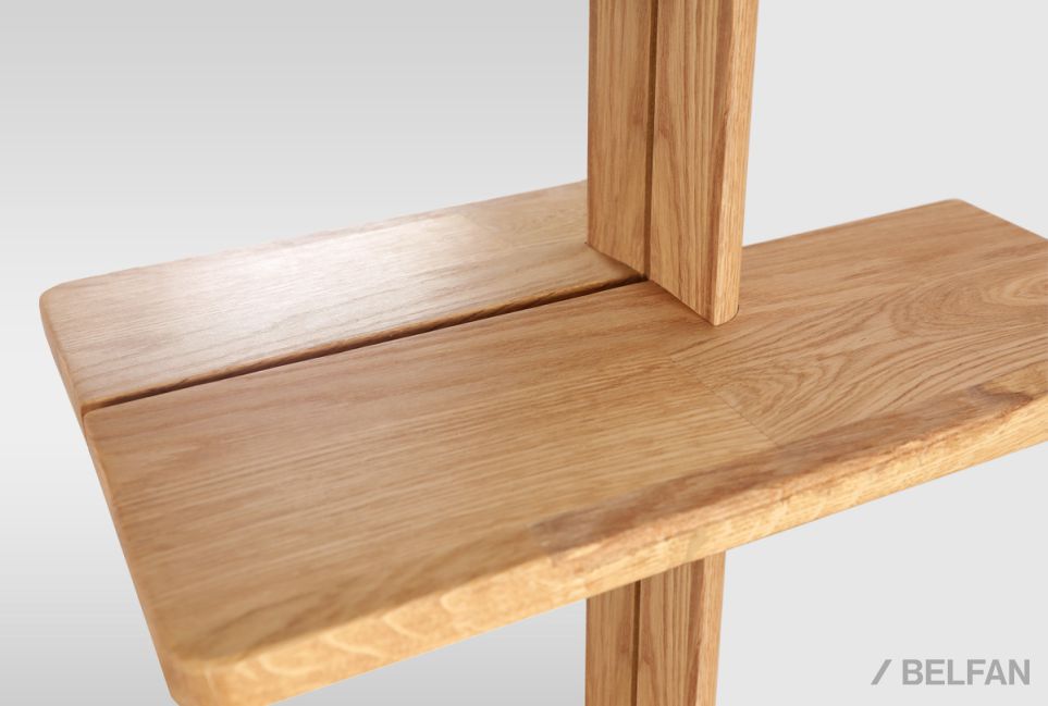 Зеркало настенное с полкой "Wallstreet" (прямоугольное) массив дуба 3