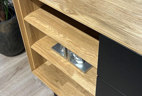 Тумба "Норман" 3 с нишей (левая) массив дуба, МДФ, металл 10