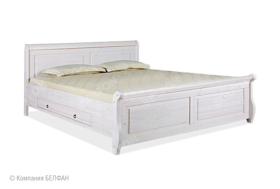 Кровать двуспальная "Мальта-М" 160 (с ящиками) массив сосны 1