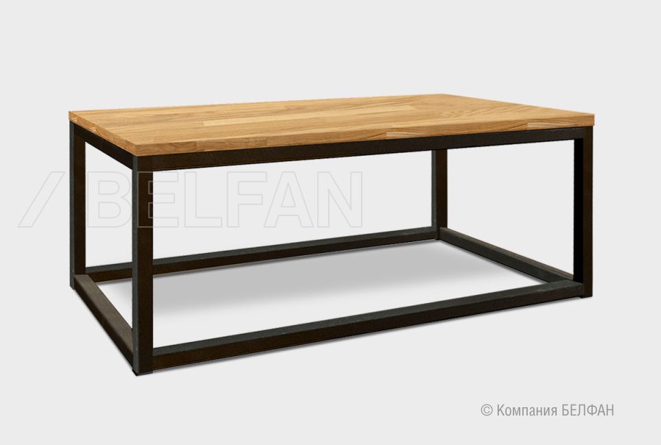 Стол журнальный "Art Collection" прямоугольный 259 массив дуба, металл 1