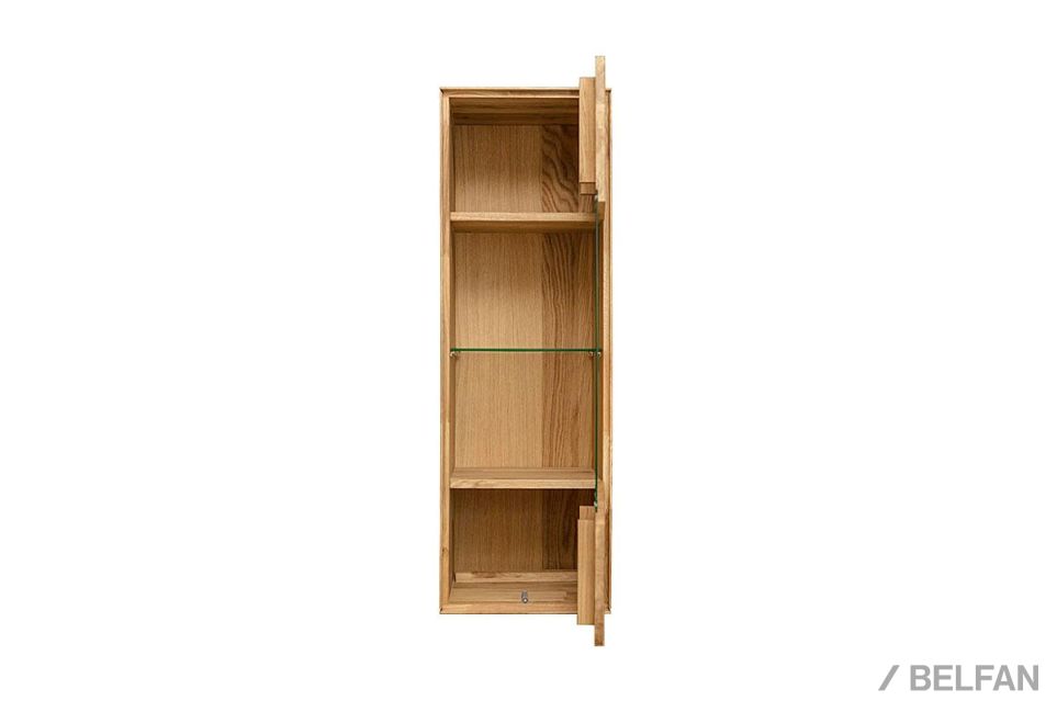 Шкаф навесной со стеклом "Гринвуд" (правый) массив дуба 3