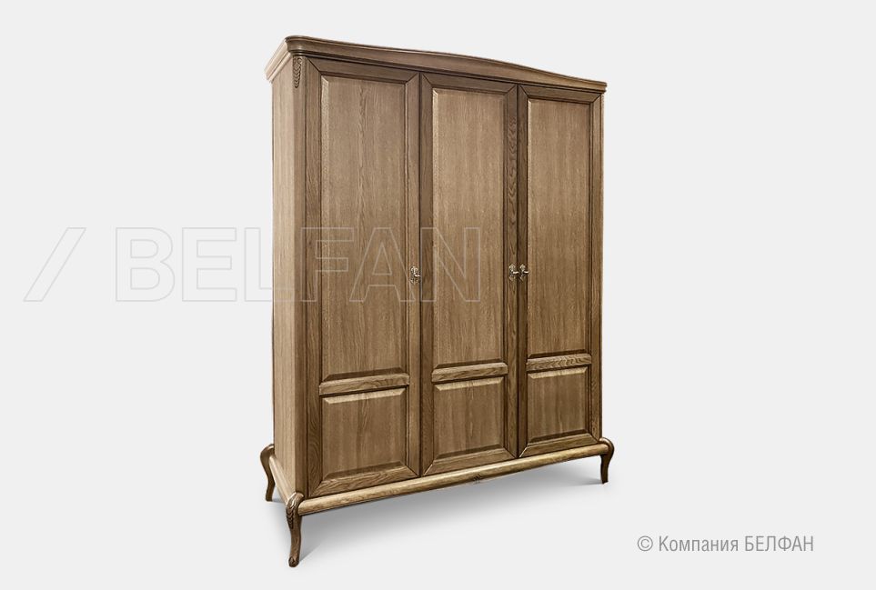 Шкаф для одежды "Fleuron" 3-х дв. массив и шпон дуба 1