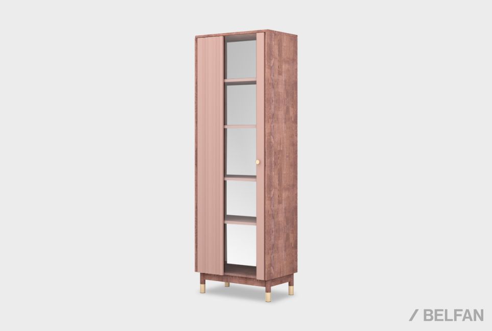 Витрина 1-но дверная "Меридиан" (левая) массив дуба, МДФ 1