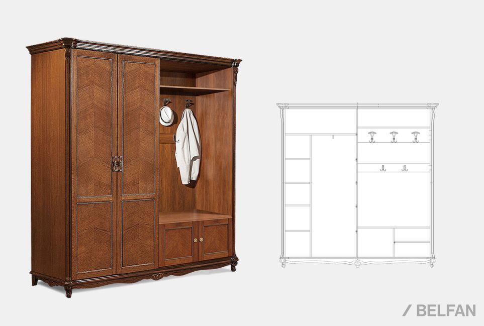 Шкаф комбинированный "Алези 2" массив и шпон дуба 2