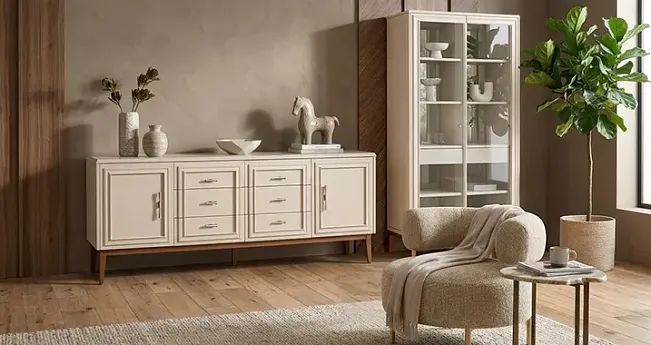 Гостиная Сакраменто / Светлый минимализм