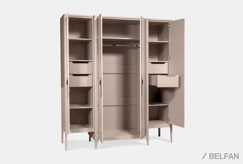 Шкаф для одежды 4-х дверный "Dune" массив березы, МДФ 3