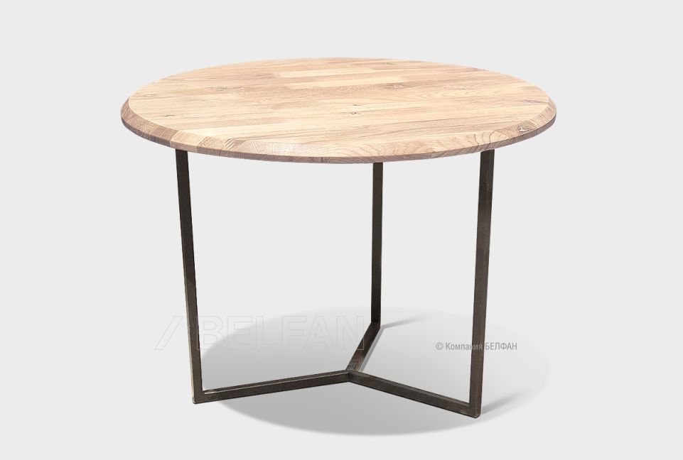 Стол журнальный "Art Collection" круглый 60; бейц-масло, белый металл