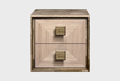 Модуль для стеллажей открытых "Cube Design" (с ящиками); 2 ящика; *КМ-009.202; серый дуб, белёный дуб