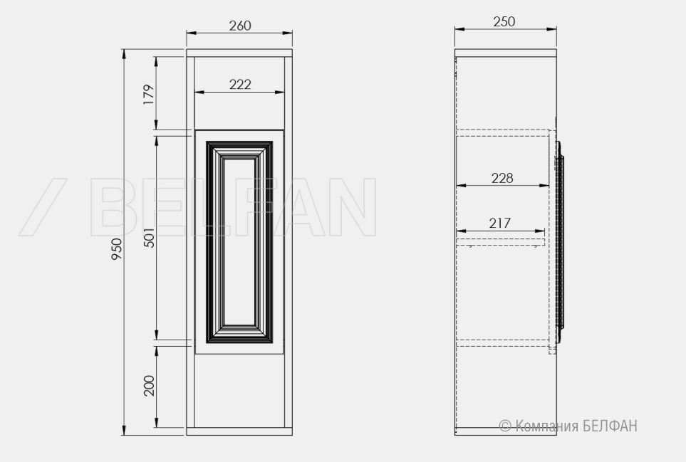 Шкаф настенный "Сакраменто" (правый) массив и шпон дуба, МДФ 3