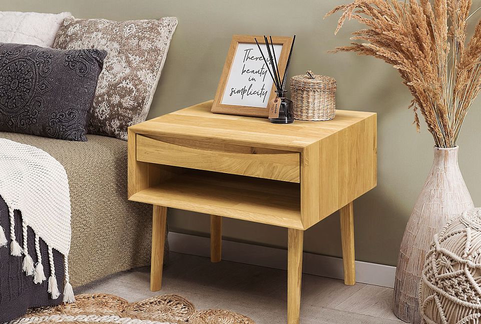 Тумба прикроватная "Ирвинг" (с нишей); бейц-масло