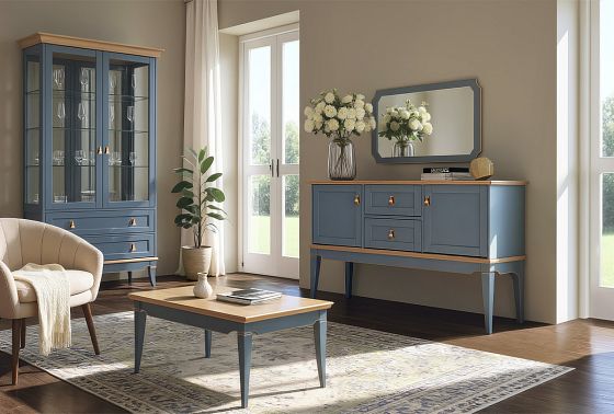 Витрина 2-х дверная "Стюарт" массив и шпон дуба 7