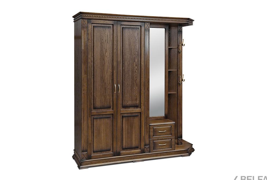 Шкаф комбинированный "Верди Люкс" 1 массив и шпон дуба 2