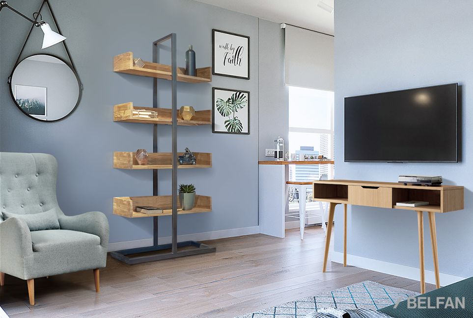 Консоль "Elva" (высокая) массив и шпон дуба 2