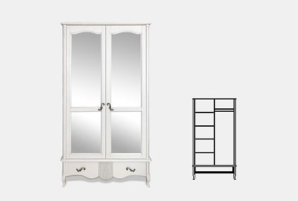 Шкаф для одежды "Катрин" фигурный 2-х дв. с зеркалами