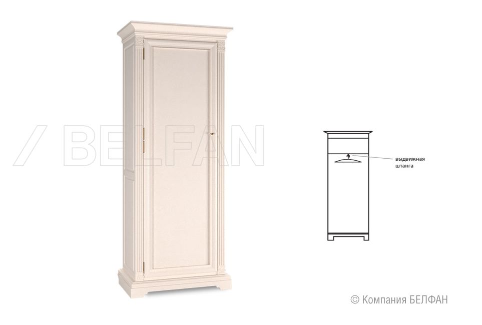 Шкаф для одежды "Престиж" 1 массив и шпон берёзы 1