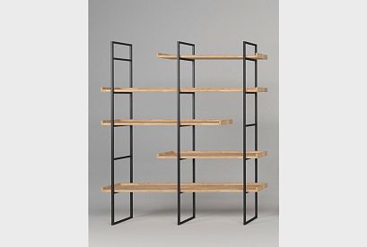 Стеллаж "Art Collection" 453; пристенный; *КМ-009.453; бейц-масло, чёрный металл
