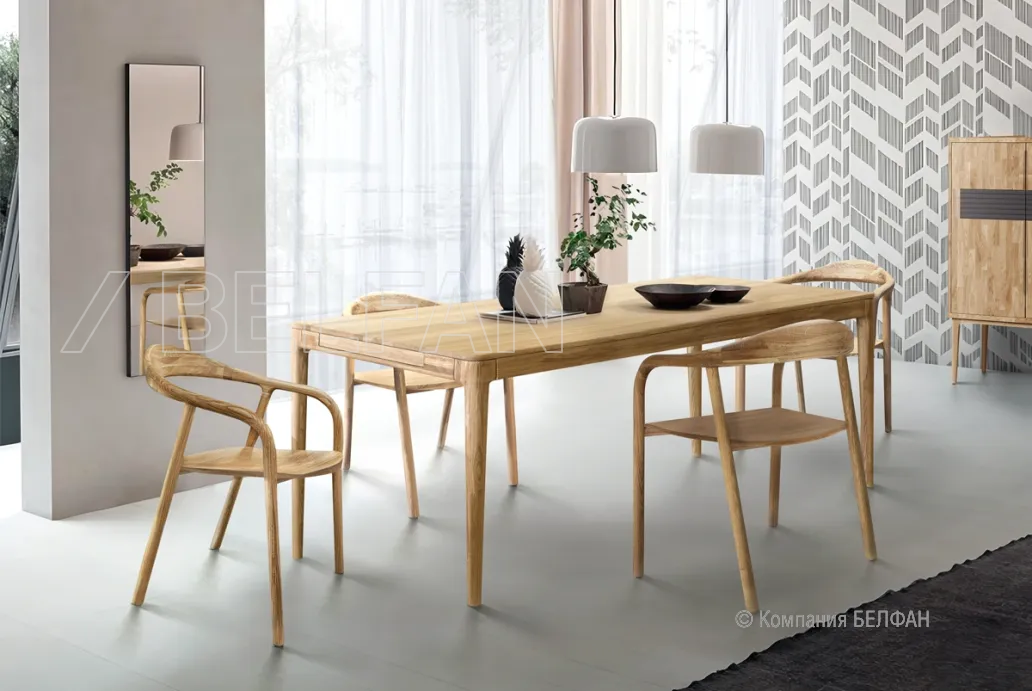 Стол обеденный Соул и  стулья Лугано #1 дуб натуральный